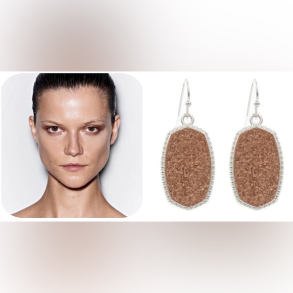 Sparkly Kendra Bronze Drop Earrings - Picture 5 of 10